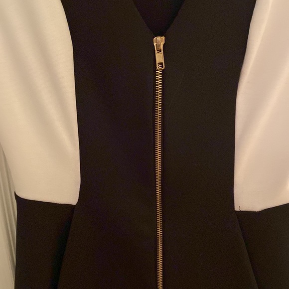 Peplum gold zip up dress top - Picture 2 of 3
